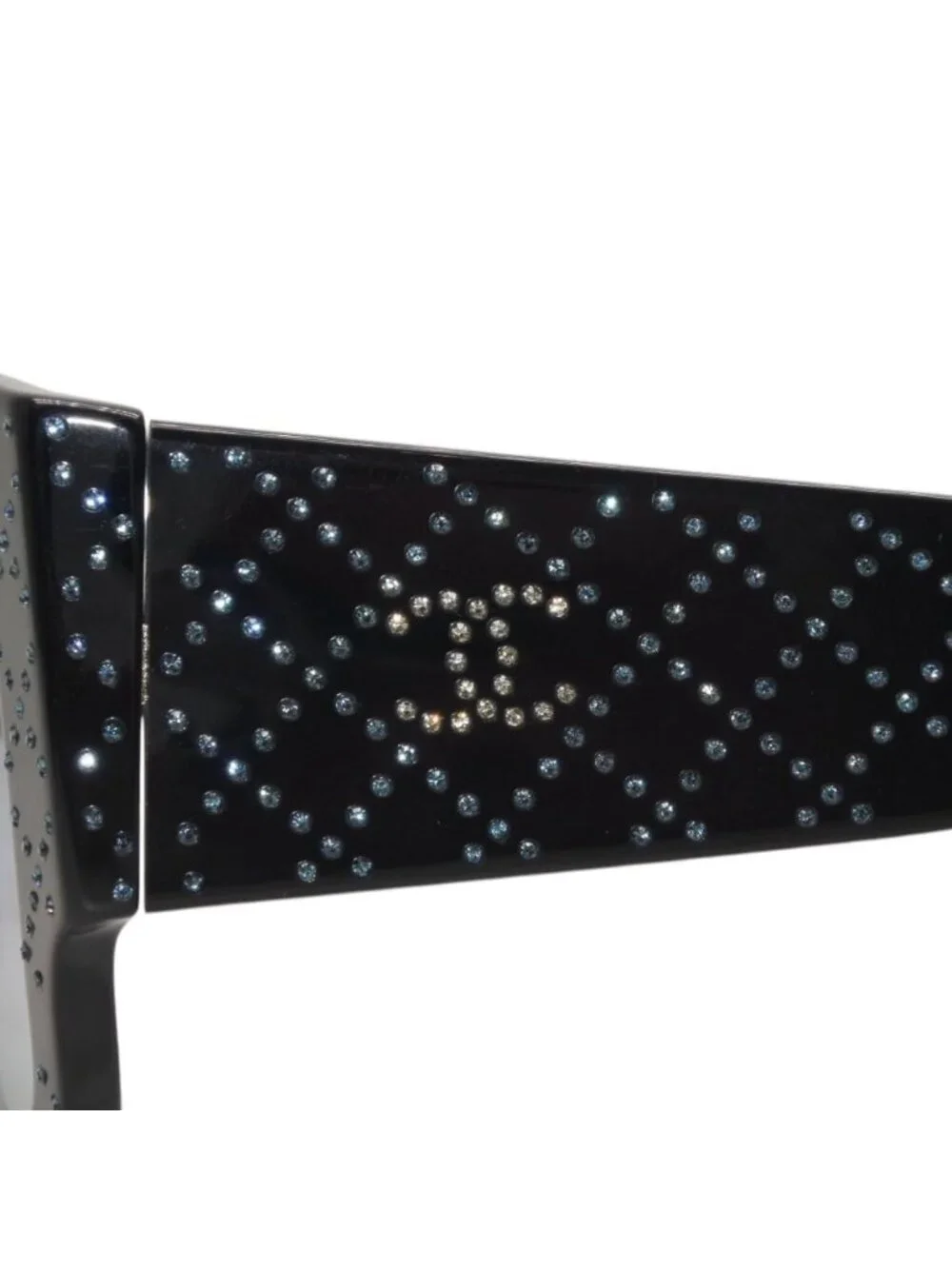 Chanel Sunglasses Eyewear CC Logo Rhinestone Navy